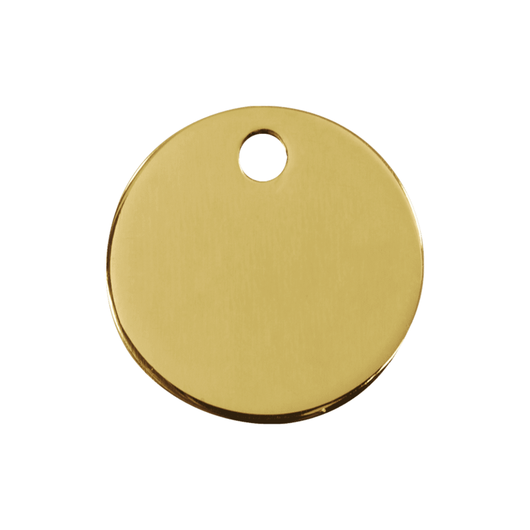 Vue avant - Médaille personnalisable Red Dingo Laiton plat Cercle M 10.6 G - pour chien et chat