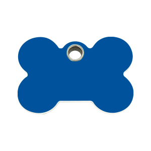 Medaglietta per cane Osso Blu scuro plastica piatta media