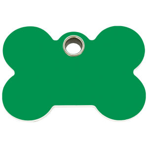 Medaglietta per cane Osso Verde in plastica piatta taglia L