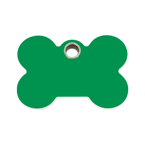 Medaglietta per cane medio Osso verde in plastica piatta