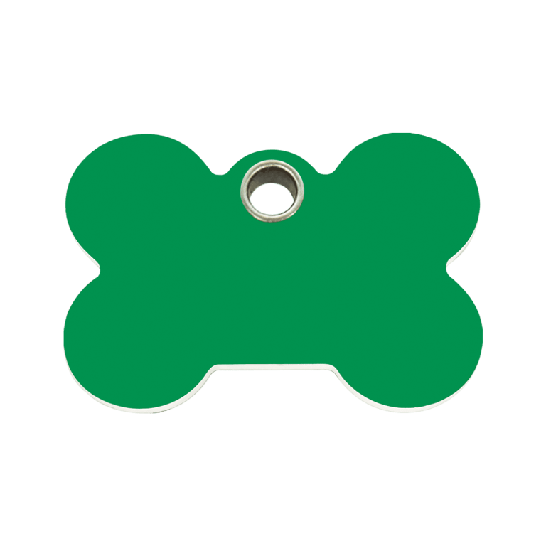 Vue avant - Médaille personnalisable Red Dingo Os vert Taglia M pour chien - Réf : 04-BN-GR-ME