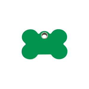 Medaglietta per cane piccolo Osso verde plastica piatta piccola