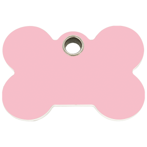 Medaglietta per cane grande Osso rosa in plastica piatta