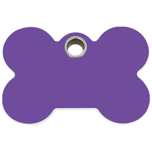 Medaglietta per cane Os viola plastica piatta Taglia L