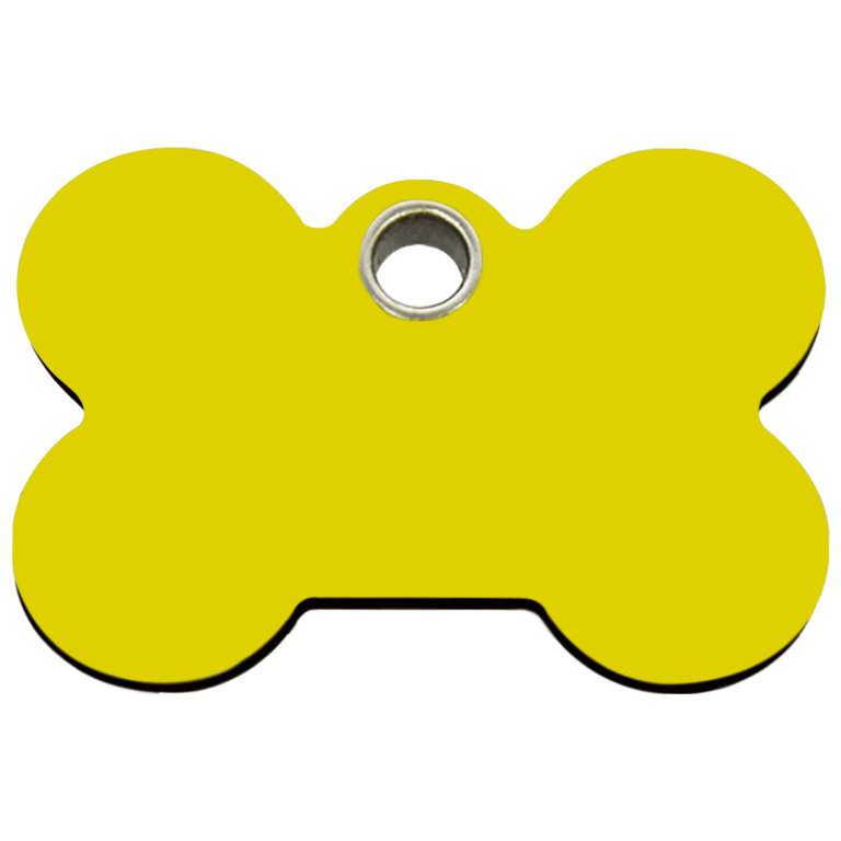 Vue avant - Médaille personnalisable pour chien Red Dingo Os Jaune Taglia L - 04-BN-YE-LG