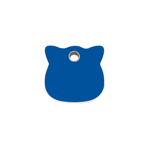 Medaglietta per gatto piccola testa gatto plastica blu scuro