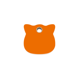 Medaglietta per gatto piccola testa di gatto plastica arancione