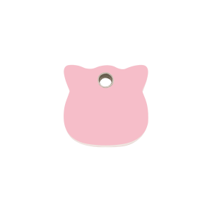 Medaglietta per gatto piccola testa gatto plastica rosa
