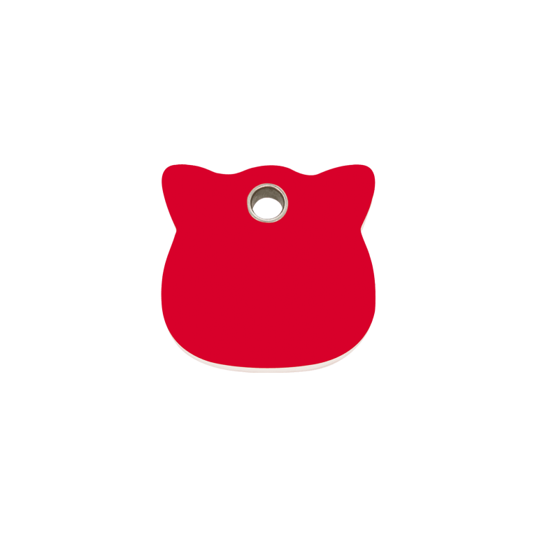 Vue avant - Médaille personnalisée pour chat Red Dingo - Plastique plat rouge - Taglia S - Gravure incluse