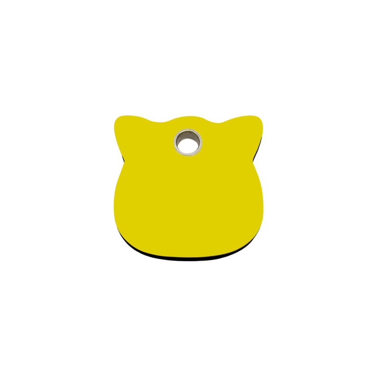 Vue avant - Médaille personnalisée pour chat Red Dingo jaune - Collezione Plastique plat - Taglia S