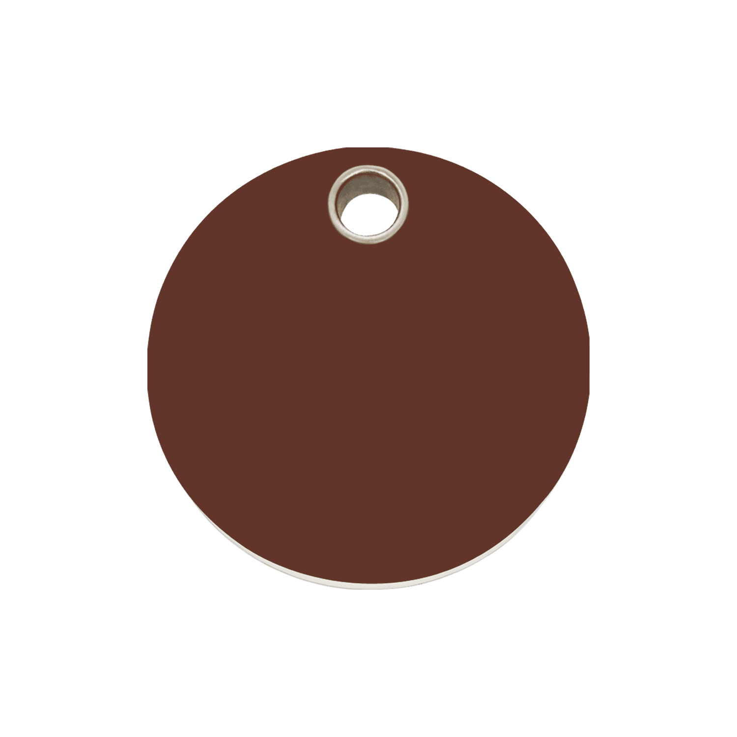 Vue avant - Médaille personnalisable pour chien Red Dingo - Plastique plat brun - Taglia M - Gravure incluse