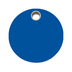 Medaglietta per cane grande cerchio plastica piatta blu scuro