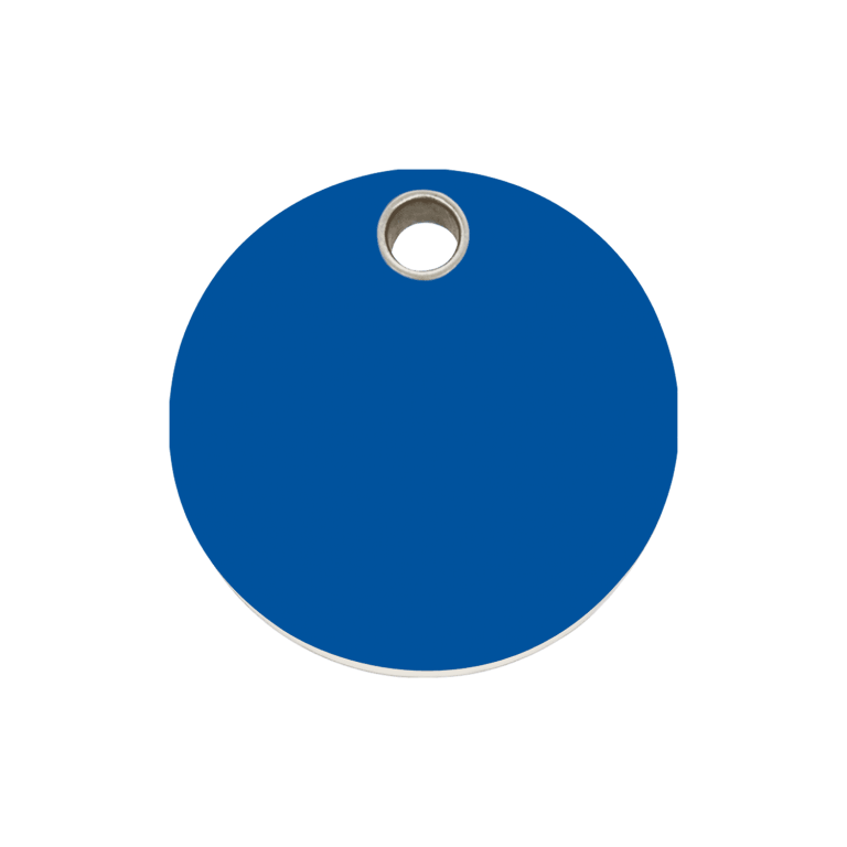 Vue avant - Médaille personnalisable pour chien Red Dingo Plastique plat Cercle Bleu foncé - Taglia M