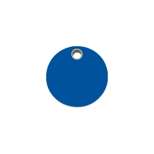 Medaglietta per gatto cerchio plastica piatta blu scuro piccola