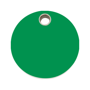 Medaglietta per cane cerchio in plastica piatta verde grande
