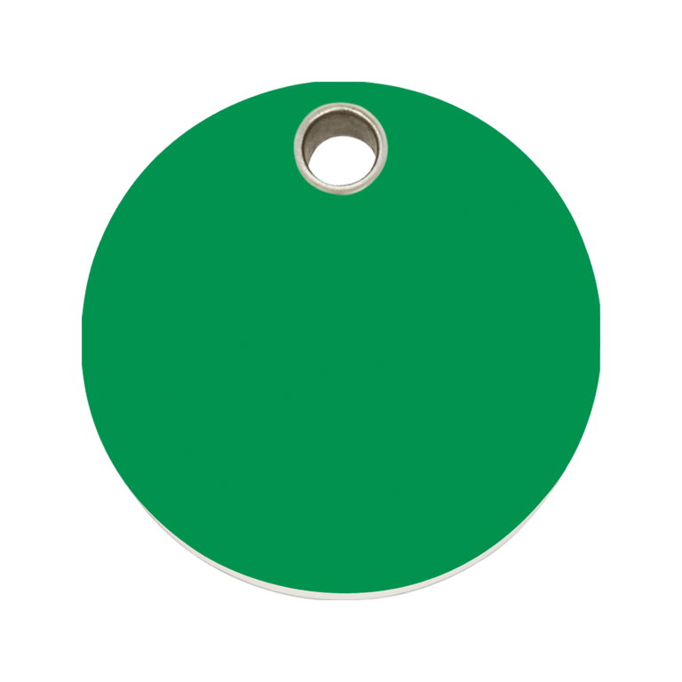 Vue avant - Médaille personnalisée pour chien - Red Dingo - Plastique plat vert - Taglia L