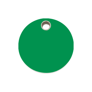 Medaglietta per cane cerchio plastica piatta verde media