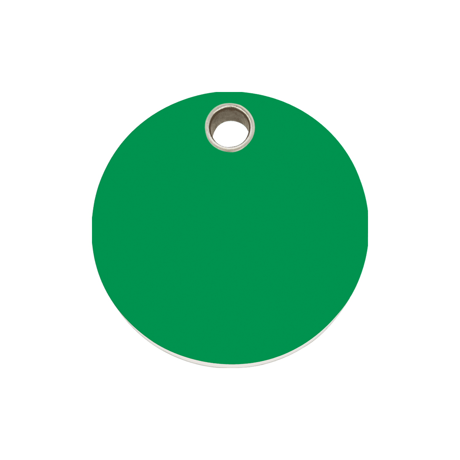 Vue avant - Médaille personnalisée pour chien - Red Dingo 04-CL-GR-ME - Cercle vert - Taglia M