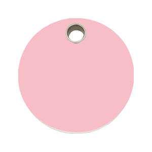 Medaglietta per cane grande cerchio plastica piatta rosa
