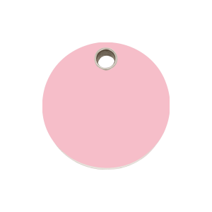 Medaglietta per cane medio cerchio plastica piatta rosa