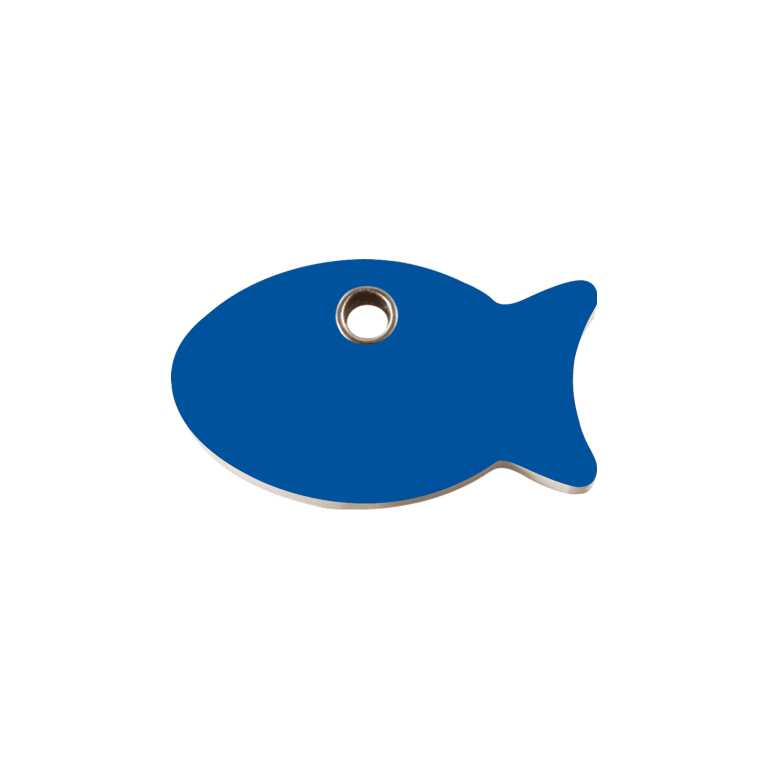 Vue avant - Médaille personnalisée pour chien/chat Red Dingo Plastique plat Poisson Bleu foncé S - 04-FI-DB-SM
