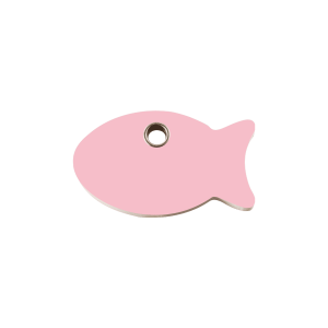Medaglietta per gatto Piccola Pesce plastica piatta rosa