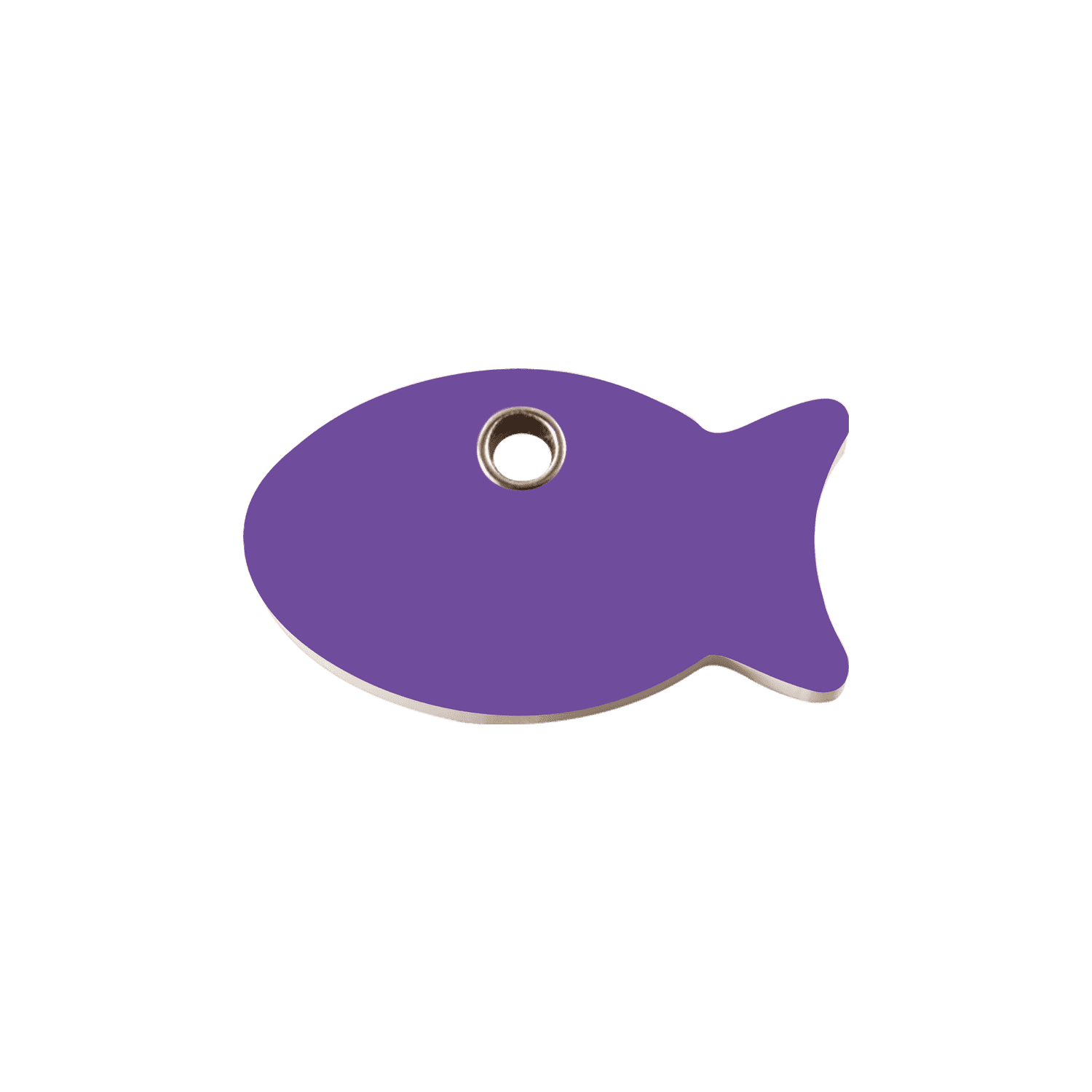 Vue avant - Médaille personnalisée pour chien/chat Red Dingo Poisson Violet S - Gravure incluse
