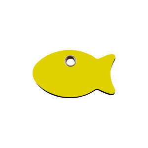 Giallo Pesce Plastica Piatta Medaglietta Gatto Piccola