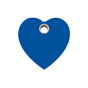 Medaglietta per cane cuore blu scuro in plastica piatta media