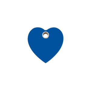 Medaglietta per gatto cuore blu scuro plastica piatta piccola