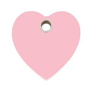 Medaglietta per cane grande cuore rosa in plastica piatta