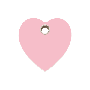 Medaglietta per cane cuore rosa in plastica piatta media