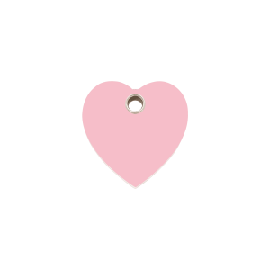 Medaglietta per gatto cuore rosa plastica piatta piccola