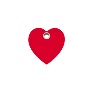Medaglietta cuore rosso in plastica piatta piccola per gatto