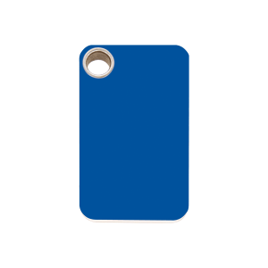 Medaglietta per cane rettangolare blu scuro in plastica piatta media