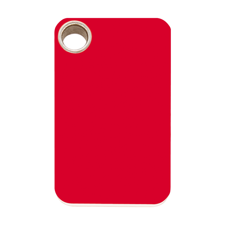 Vue avant - Médaille personnalisable Red Dingo Plastique plat Rouge Taglia L pour chien - Réf. 04-RT-RE-LG